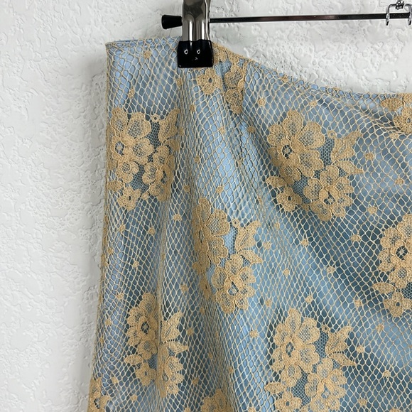 Moschino Cheap and Chic Lace Baby Blue Overlay Skirt Y2K - Picture 4 of 9